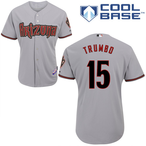 Mark Trumbo #15 Youth Baseball Jersey-Arizona Diamondbacks Authentic Road Gray Cool Base MLB Jersey